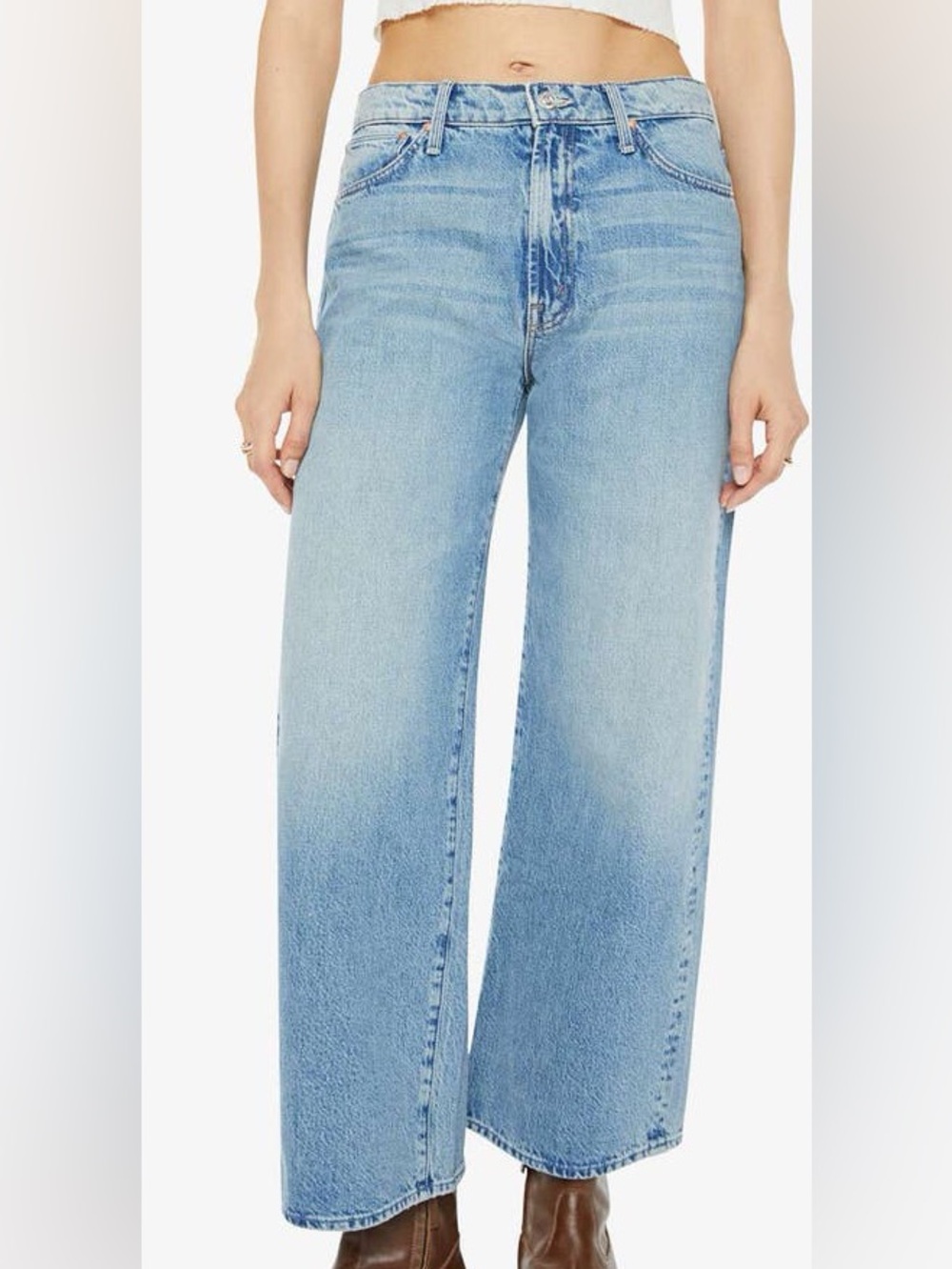 MOTHER The Dodger Ankle Wide Leg Jeans, Color Leap of Faith - size 27